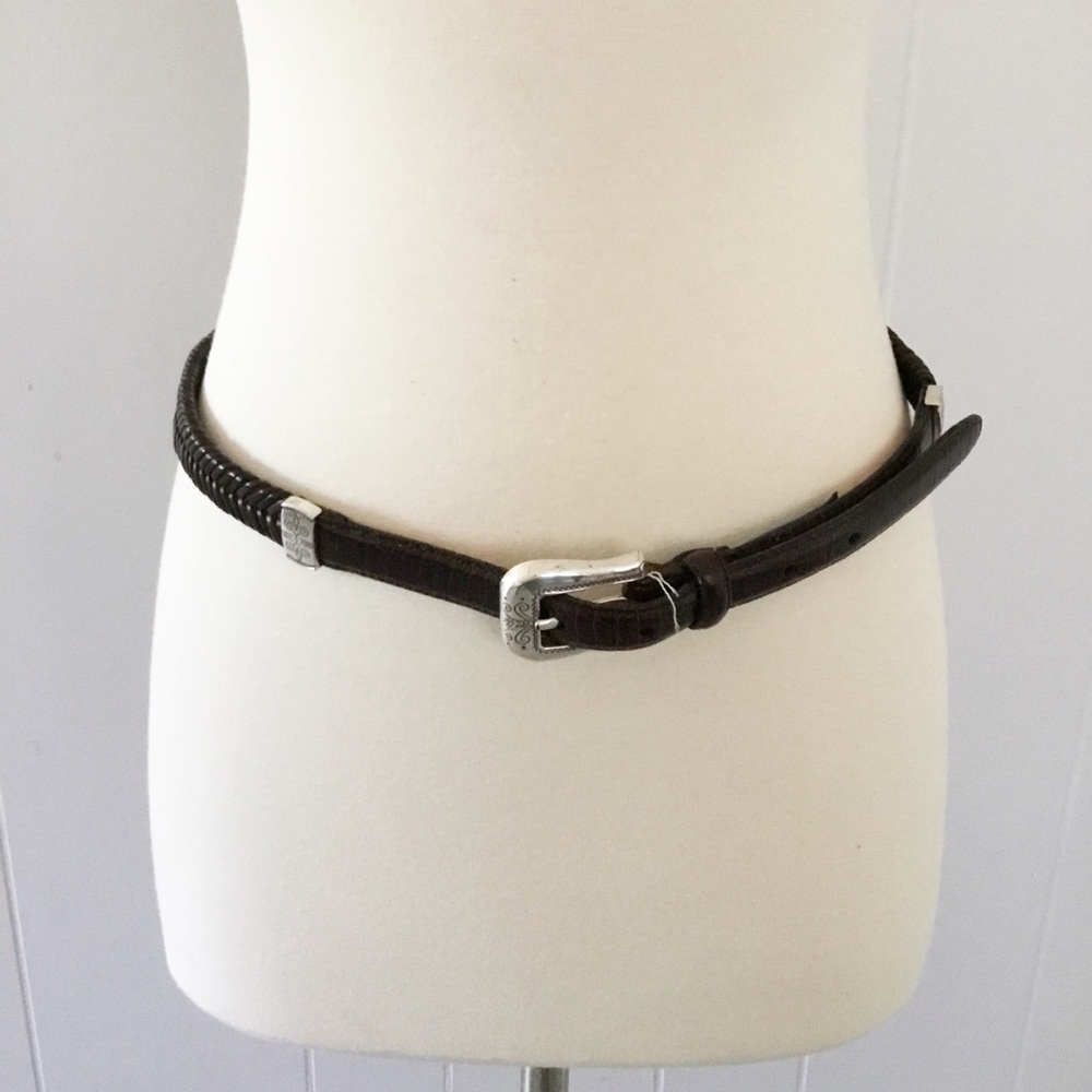 Brighton Black & Brown Leather Belt Size 32 M/L